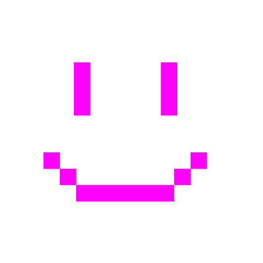 space invader slightly smiling face
