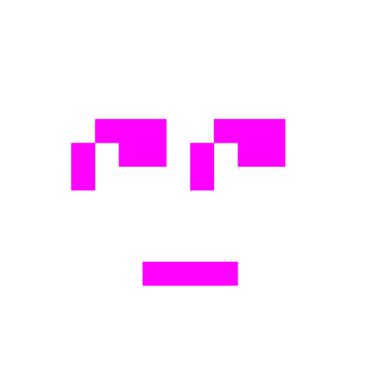 space invader face with rolling eyes