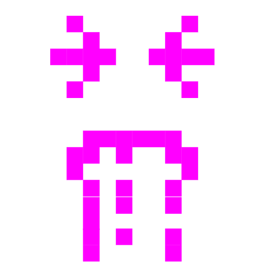 space invader face vomiting