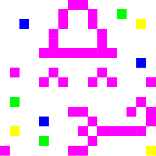 space invader partying face