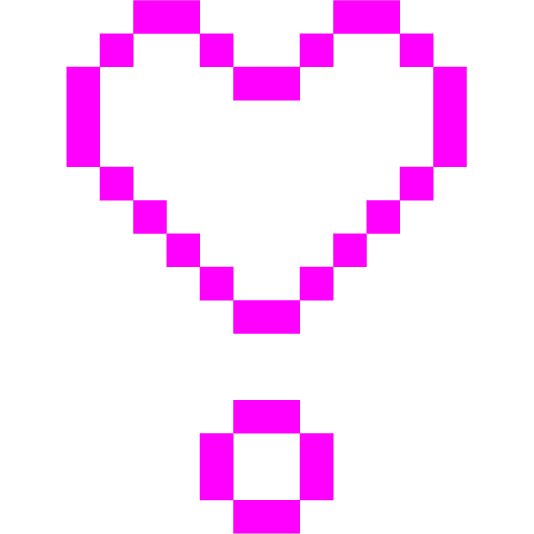 space invader heavy heart exclamation mark ornament