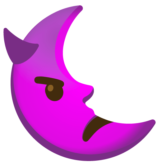 imp last quarter moon with face