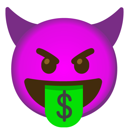 imp money mouth face