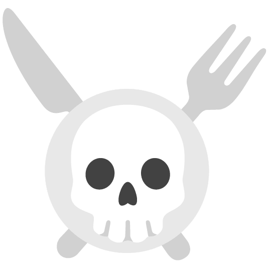 skull knife fork plate