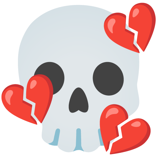 skull broken heart
