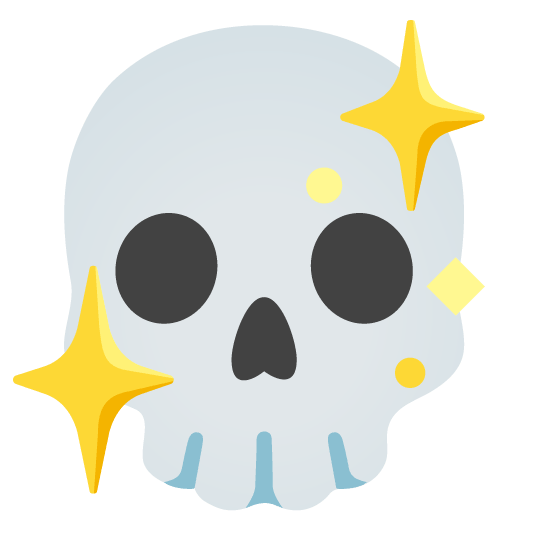 skull sparkling heart