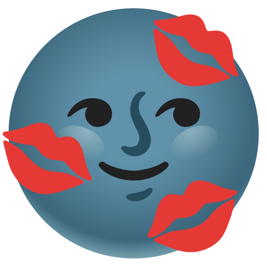 kiss new moon with face