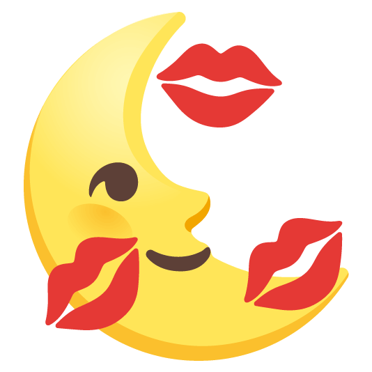 kiss last quarter moon with face