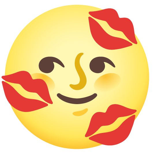 kiss full moon with face