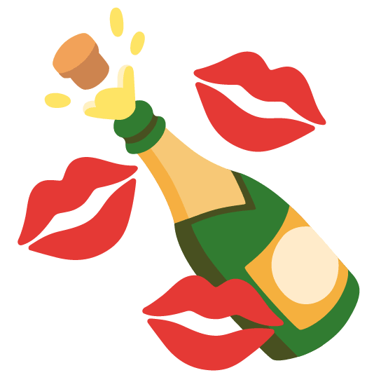 kiss champagne