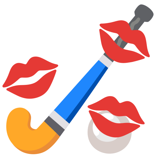 kiss field hockey stick and ball