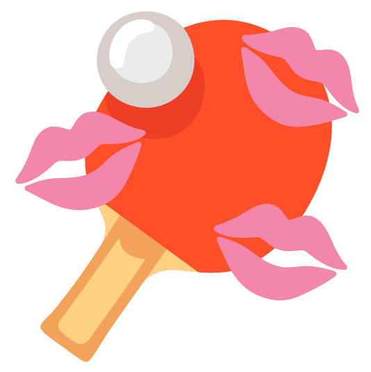 kiss table tennis paddle and ball