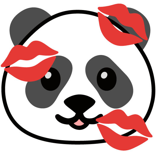 kiss panda face