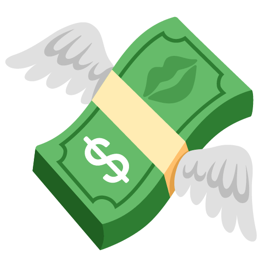 kiss money with wings
