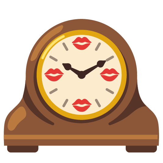 kiss mantelpiece clock