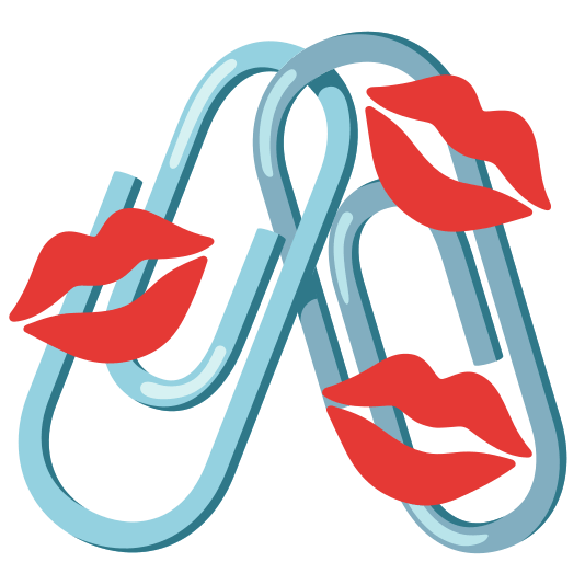 kiss linked paperclips