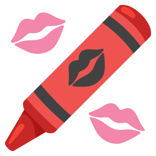 kiss lower left crayon