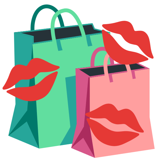 kiss shopping bags