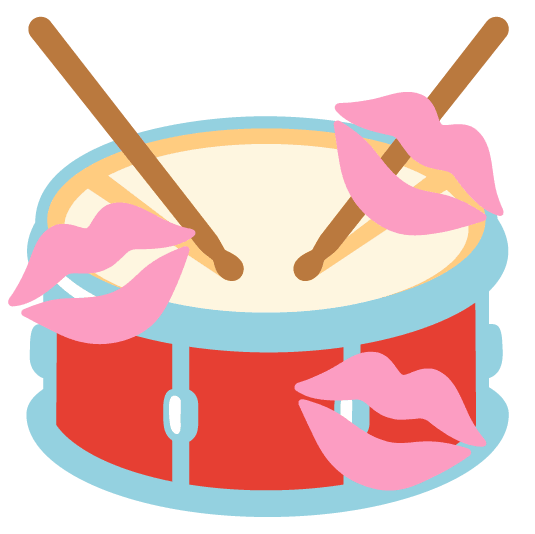 kiss drum with drumsticks