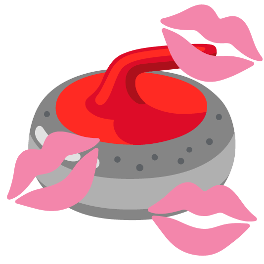 kiss curling stone