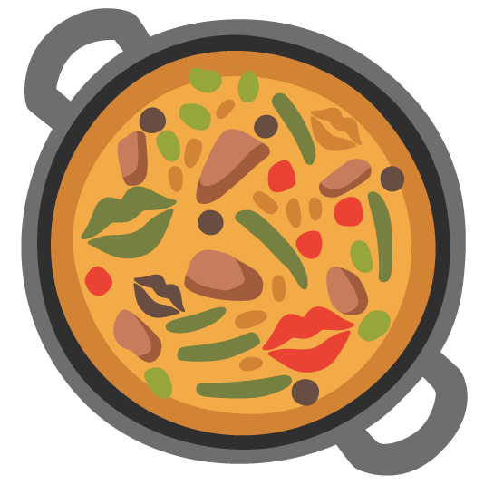 kiss shallow pan of food