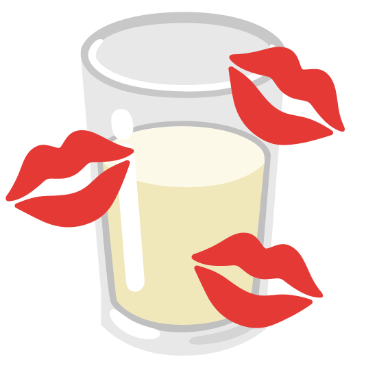 kiss glass of milk