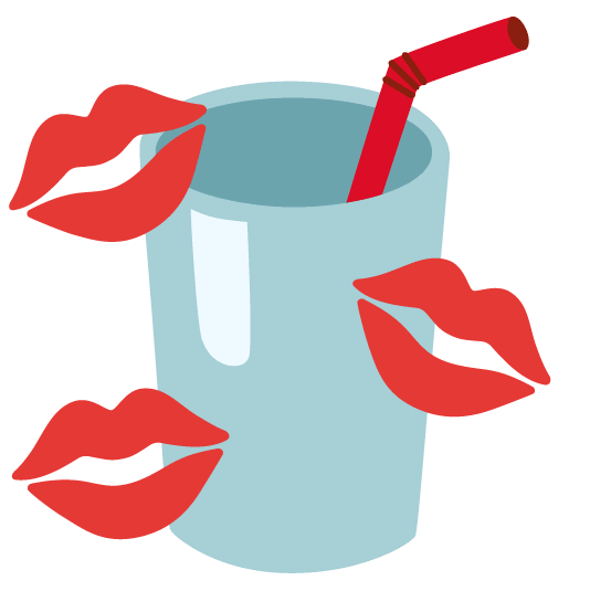 kiss cup with straw