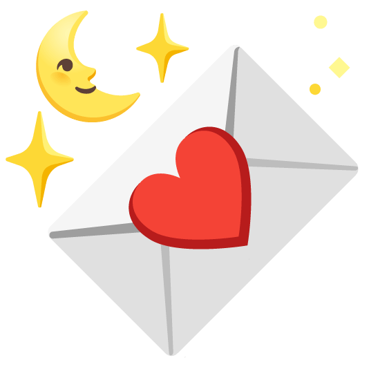 love letter last quarter moon with face