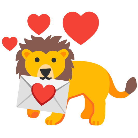 love letter lion face