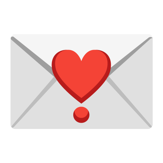 love letter heavy heart exclamation mark ornament