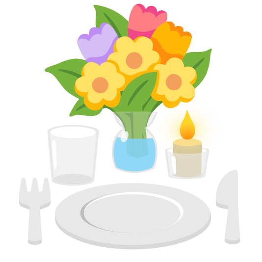 bouquet knife fork plate