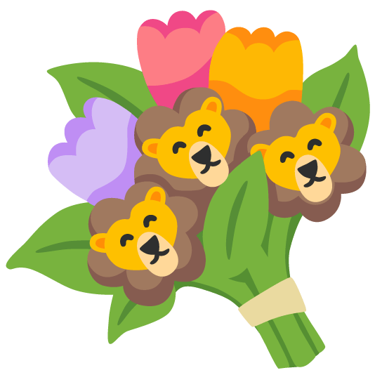 bouquet lion face