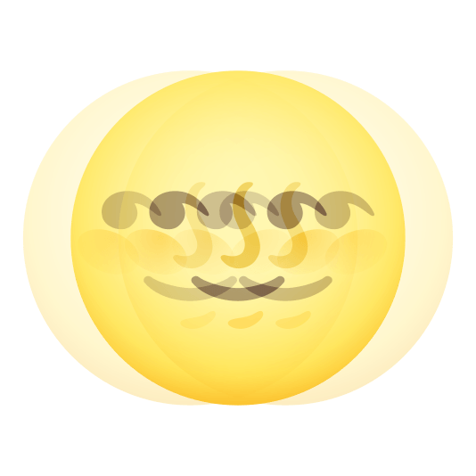 heartbeat full moon with face