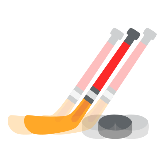 heartbeat ice hockey stick and puck