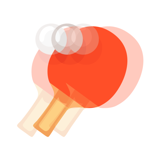 heartbeat table tennis paddle and ball