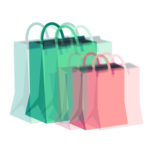 heartbeat shopping bags