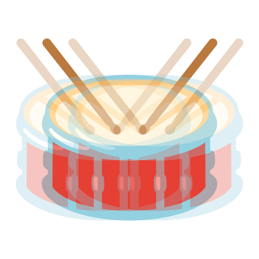 heartbeat drum with drumsticks