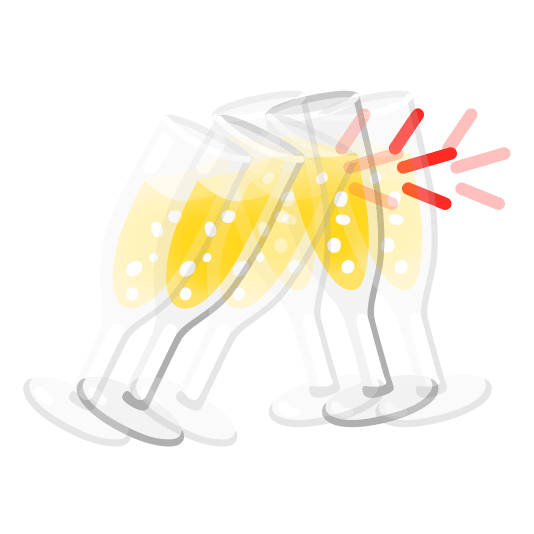 heartbeat clinking glasses