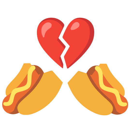 broken heart hotdog