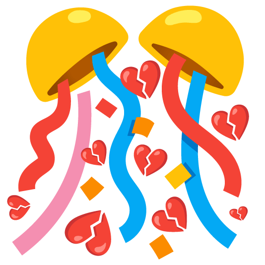 broken heart confetti ball