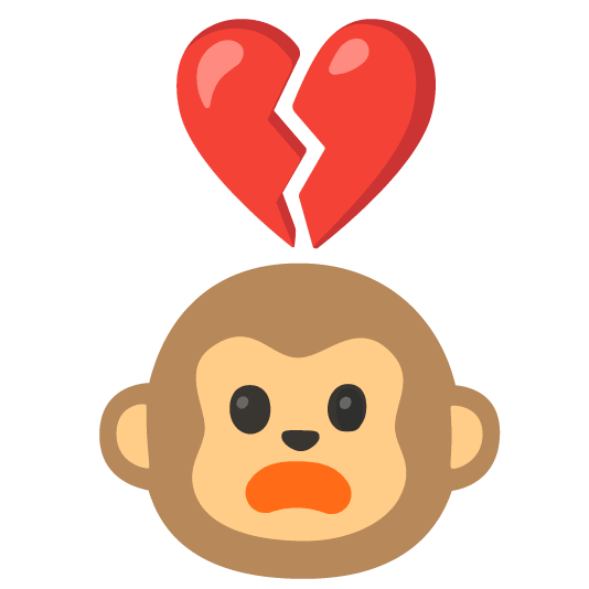 broken heart monkey face