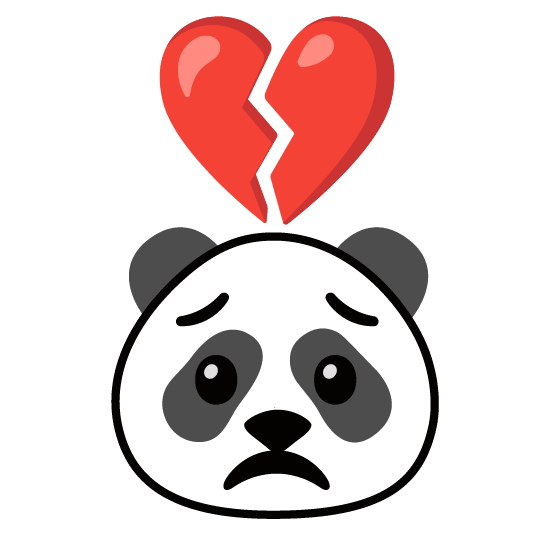broken heart panda face