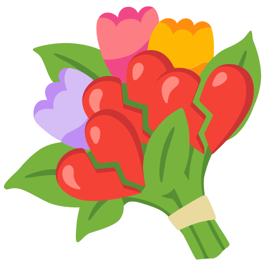 broken heart bouquet