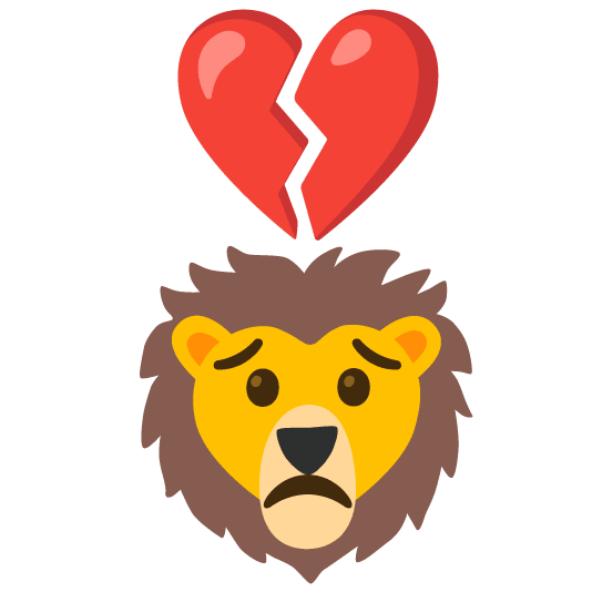 broken heart lion face