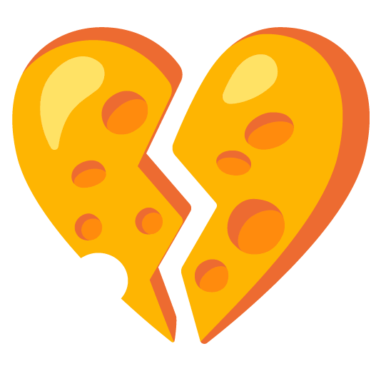 broken heart cheese wedge