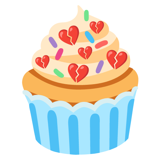 broken heart cupcake