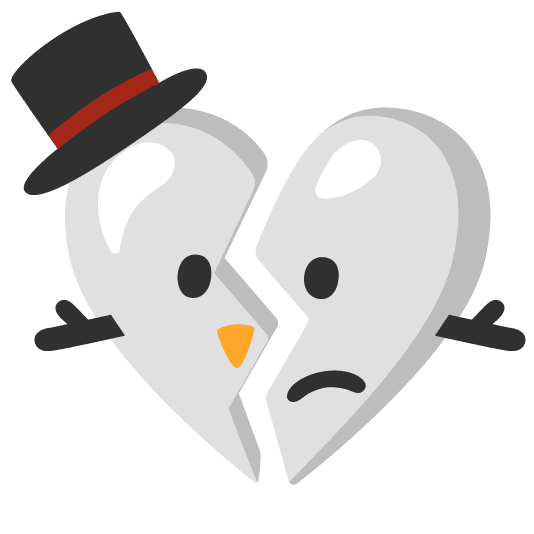 broken heart snowman without snow