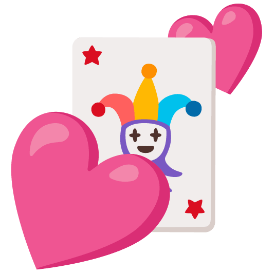 two hearts black joker