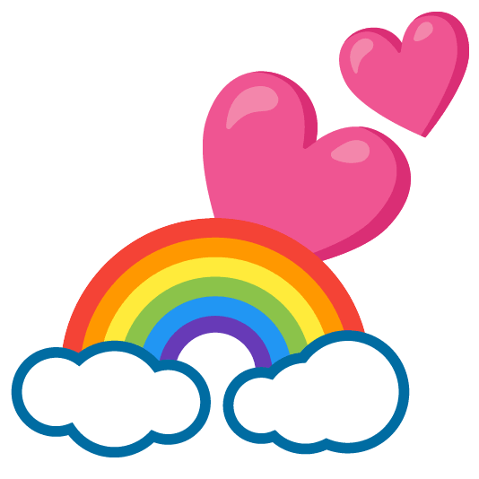 two hearts rainbow
