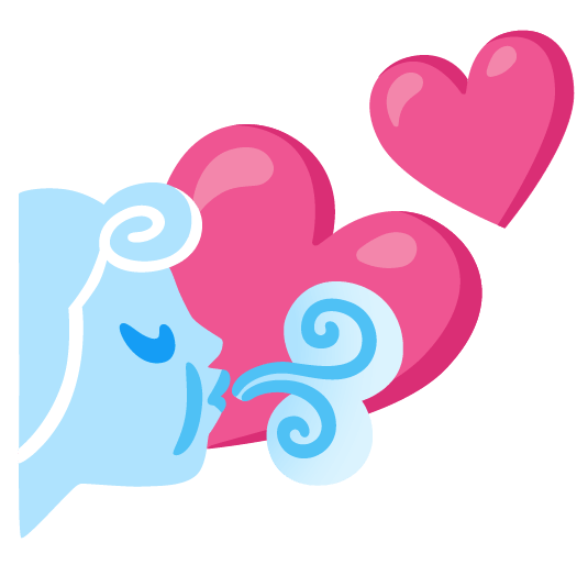 two hearts wind blowing face